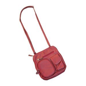 Red Vegan Leather Crossbody Small Purse Handbag